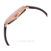 Alexandre Christie AC 8698 MH Brown Rosegold Leather Strap